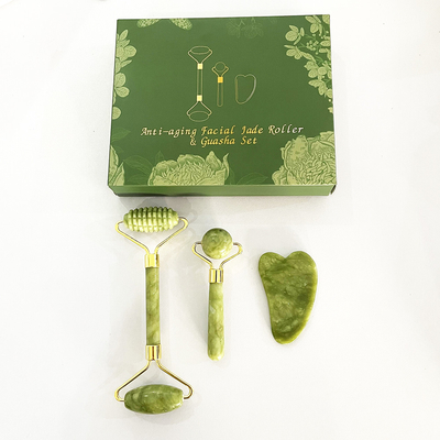 Massaggiatore a rulli di giada a doppio lato per la bellezza naturale e il facelifting