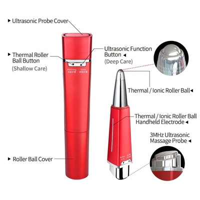 Massaggiatore oculare wireless Stick con vibrazione di cura calda riscaldata e palla a rulli da 10 mm