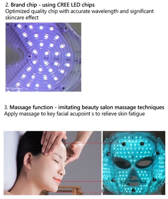 NO impermeabile 7 colori LED maschera per il viso per il trattamento del sbiancamento e dell'acne anti-gonfiore