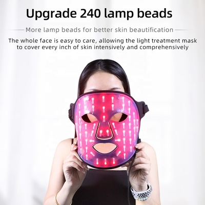 Maschera per il viso portatile a LED in silicone cura della pelle 4 Color Firming Wrinkle Remover per il collo / gola