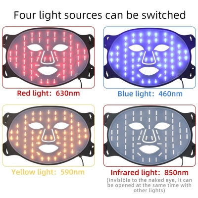 Maschera per il viso portatile a LED in silicone cura della pelle 4 Color Firming Wrinkle Remover per il collo / gola