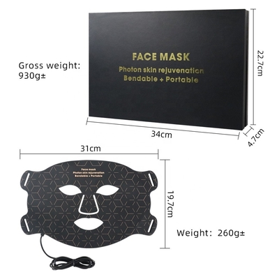 Maschera per il viso portatile a LED in silicone cura della pelle 4 Color Firming Wrinkle Remover per il collo / gola