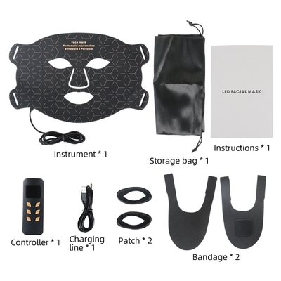 Maschera per il viso portatile a LED in silicone cura della pelle 4 Color Firming Wrinkle Remover per il collo / gola