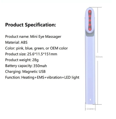 Assistenza sanitaria personale 155*18,3*23,4 mm Rotation Microcurrent Ems Massaggiatore oculare Pen Wand