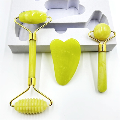 Home Jade Roller con Natural Xiuyan Stone Beauty Green Facial Ice Roller e Custom Box