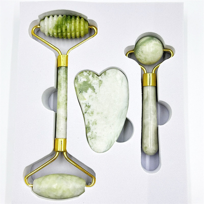 Home Jade Roller con Natural Xiuyan Stone Beauty Green Facial Ice Roller e Custom Box