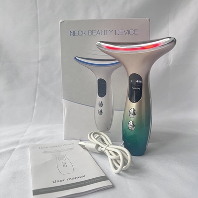 Equipaggiamento di bellezza multifunzione Massaggio del collo e del viso EMS Dispositivo di bellezza a vibrazione riscaldata