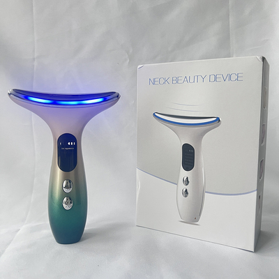 Equipaggiamento di bellezza multifunzione Massaggio del collo e del viso EMS Dispositivo di bellezza a vibrazione riscaldata
