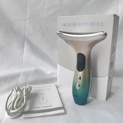 Equipaggiamento di bellezza multifunzione Massaggio del collo e del viso EMS Dispositivo di bellezza a vibrazione riscaldata