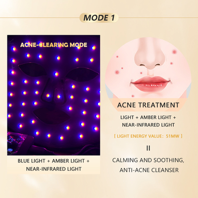 Maschera per la terapia facciale con pulsazione di luce a LED con soluzione di cura della pelle compatta a vibrazione