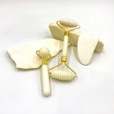 2023 Nuovi modelli Yin Yang Gua Sha Set 100% giada naturale Roller per la cura della pelle e del viso
