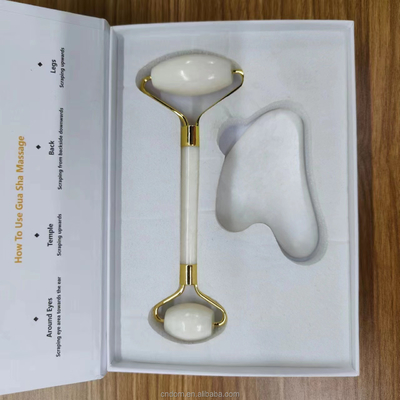 2024 Doppia testa Xiuyan Stone Jade Roller e Gua Sha Set per la cura della pelle impermeabile Sì
