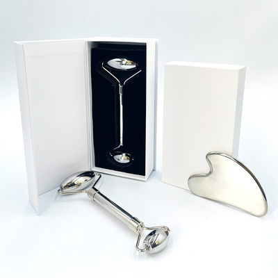 Massaggio Faciale Acciaio Inossidabile Verde Gua Sha Pietra per Collo e Volto Logo Personalizzato Bellezza