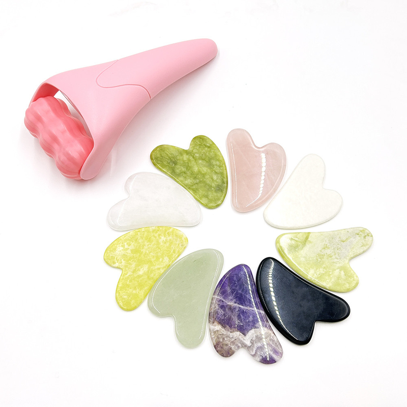 Roller di giada per il viso per il massaggio con ghiaccio naturale anti rughe e cura della pelle per la bellezza degli occhi