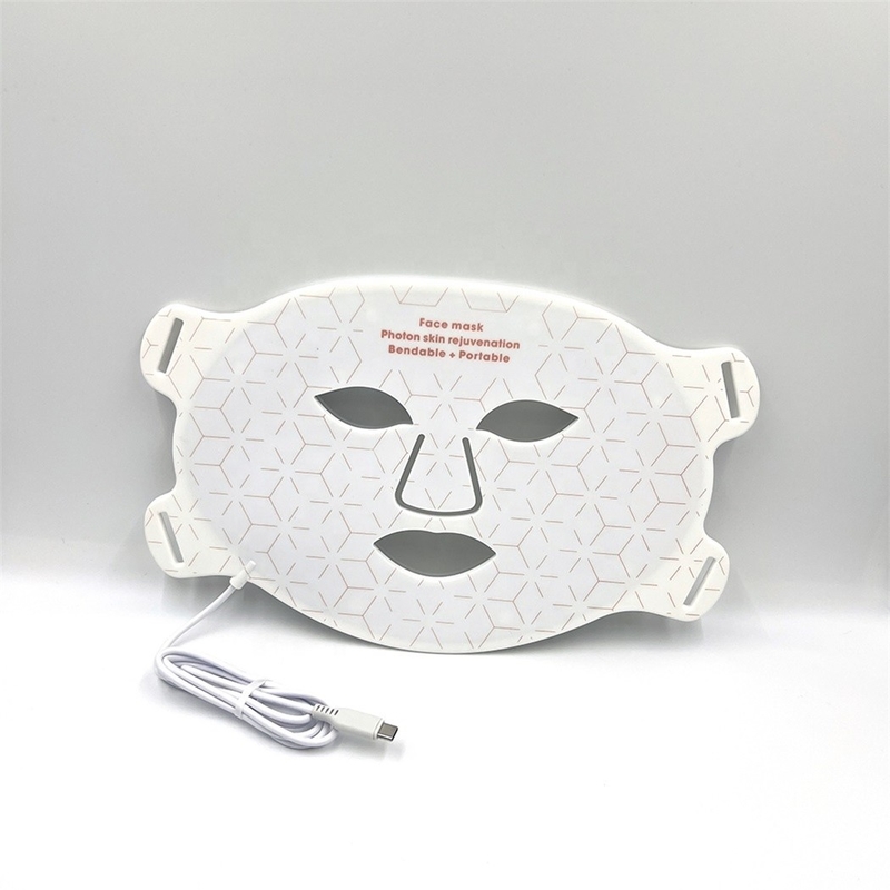 40*29.5cm Maschera facciale a LED 4 colori luce fotonica Trattamento dell'acne sbiancante cura della pelle in silicone