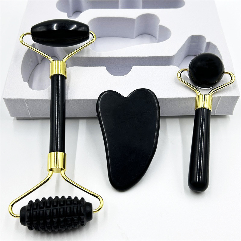 Home Jade Roller con Natural Xiuyan Stone Beauty Green Facial Ice Roller e Custom Box