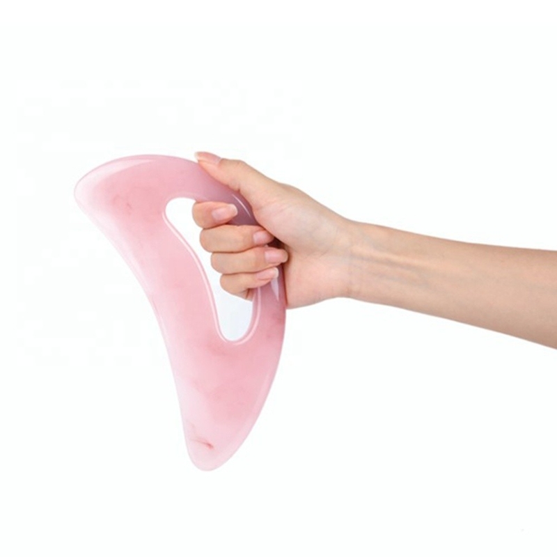 Massaggiatore del collo portatile a forma di cuore Green Jade Guasha Pad con resina di cera d'api