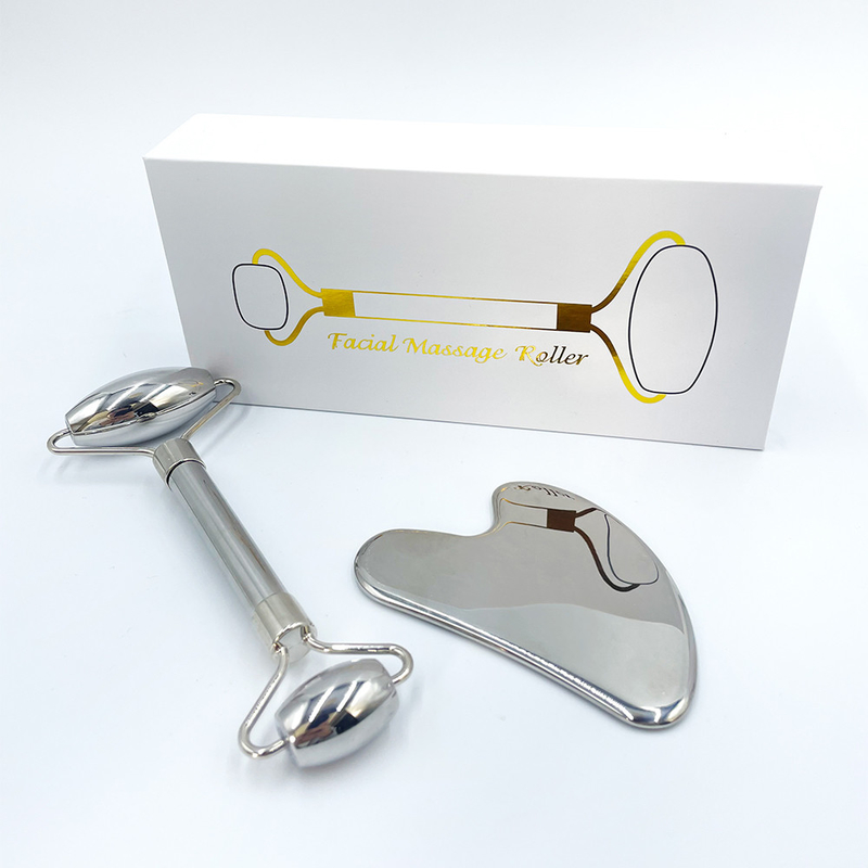 Area bersaglio del corpo Cuore in acciaio inossidabile Gua Sha per facelift Globi di ghiaccio Logo personalizzato